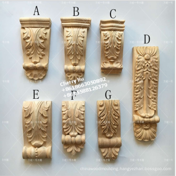 decorative unfinished rubber wood Simple Acanthus Leaf Corbel